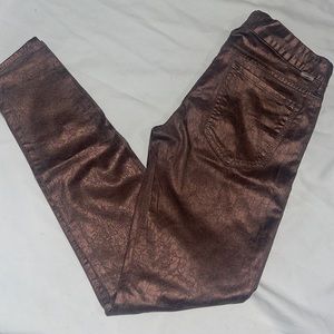 Mother The Looker Bronze Old Hold Shiny Skinny Pants 30
